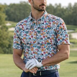 Men's Scales Golf Shirt Large multicolor, graphic polo